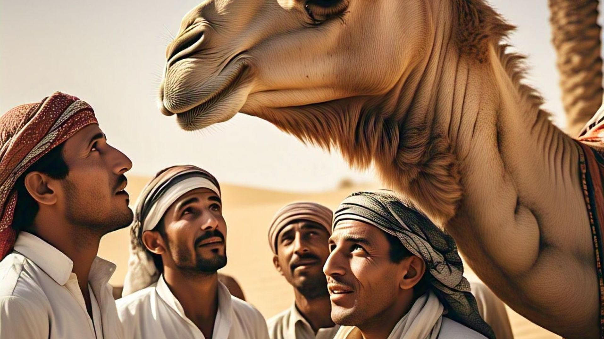 ⁣مميزات الإبل وتحملها الزائد للضمئ في الصحراء