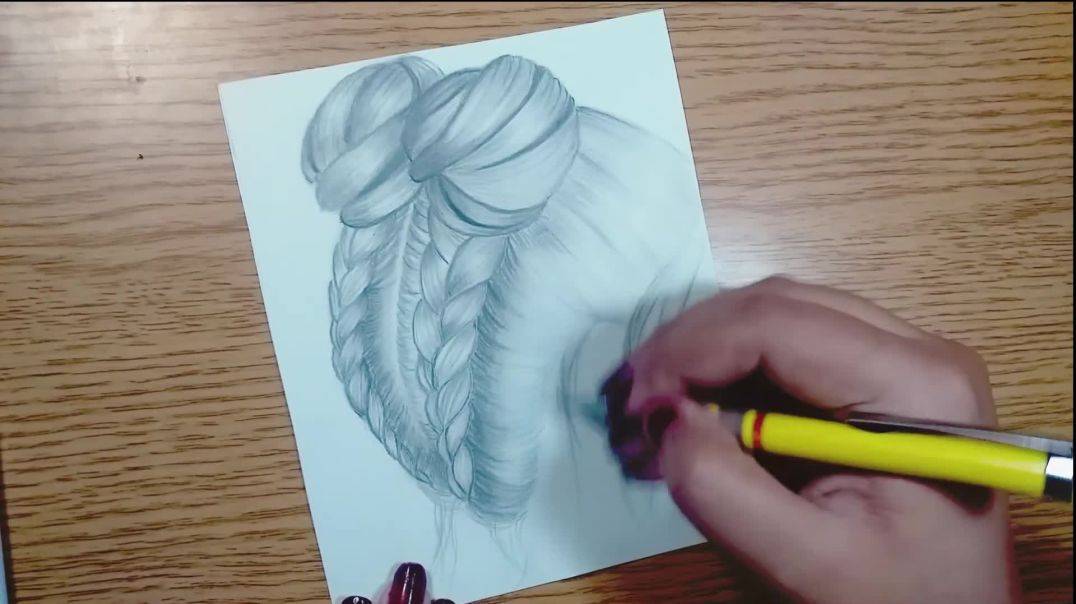 ⁣تعلم كيفيه رسم شعر بطريقة صحيحة وسهلة  رسم كيوت سهل