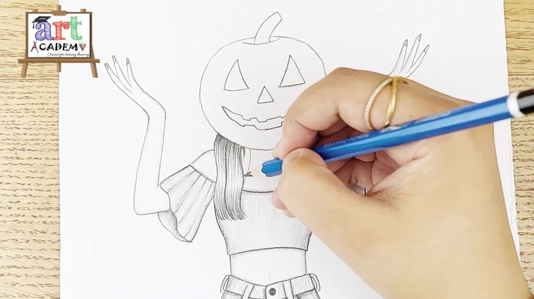 أفكار رسم الهالوين رسم اليقطين رسومات الهالوين فتاة ترتدي قرع الهالوين
